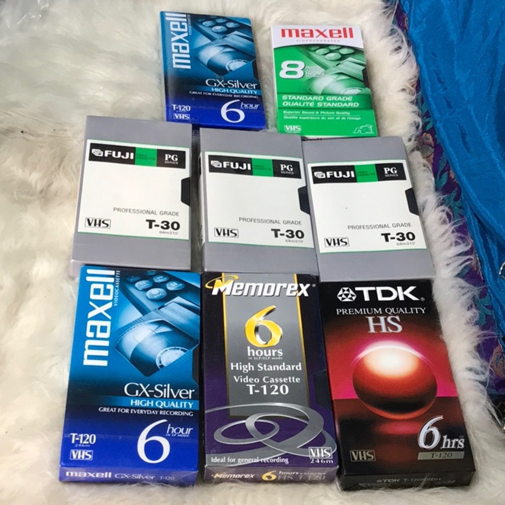 New factory sealed 9 blank VHS tapes